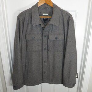 Jos. A. Bank Men's Tailored Fit Shirt Jacket Topcoat Gray Wool Blend Sz XL